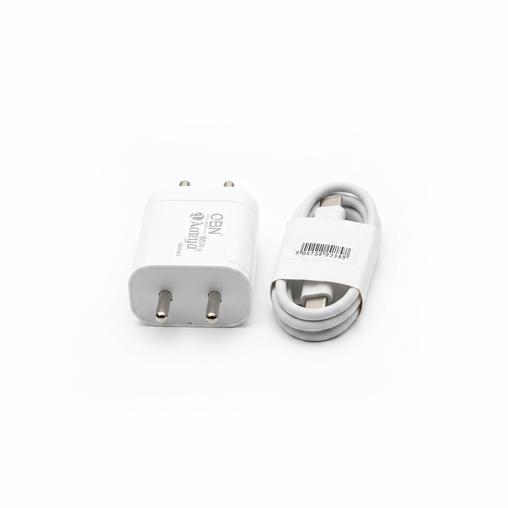 OBN OB-59 65W charger with USB to Type-C cable – white background
