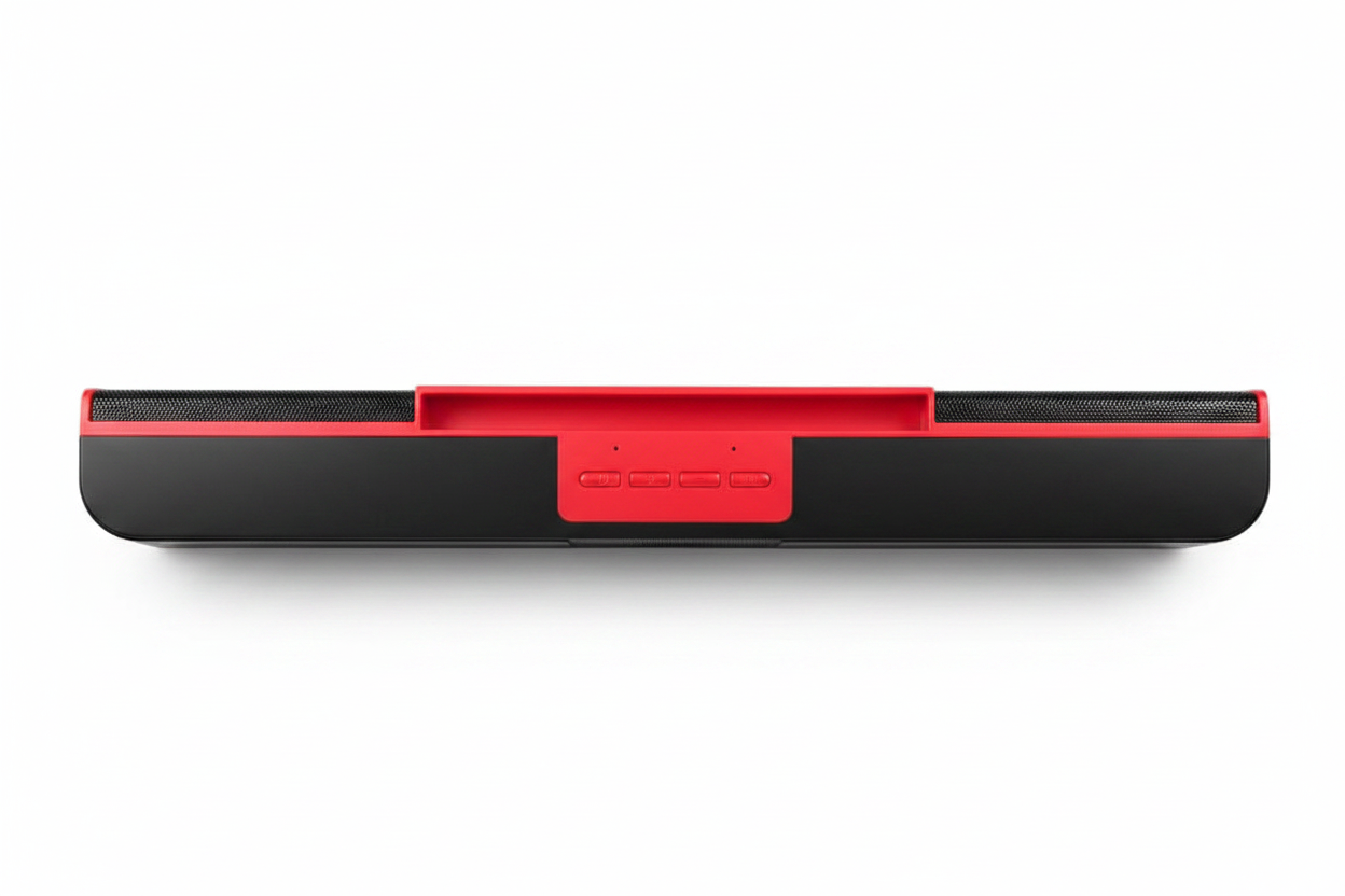 24 Energy Music 110 soundbar top view showing red control buttons