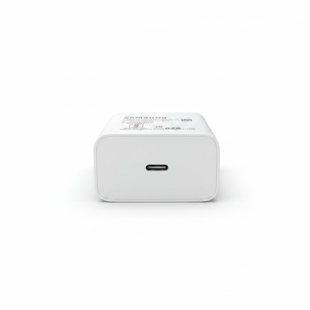 Samsung 25W charger bottom showing USB-C port