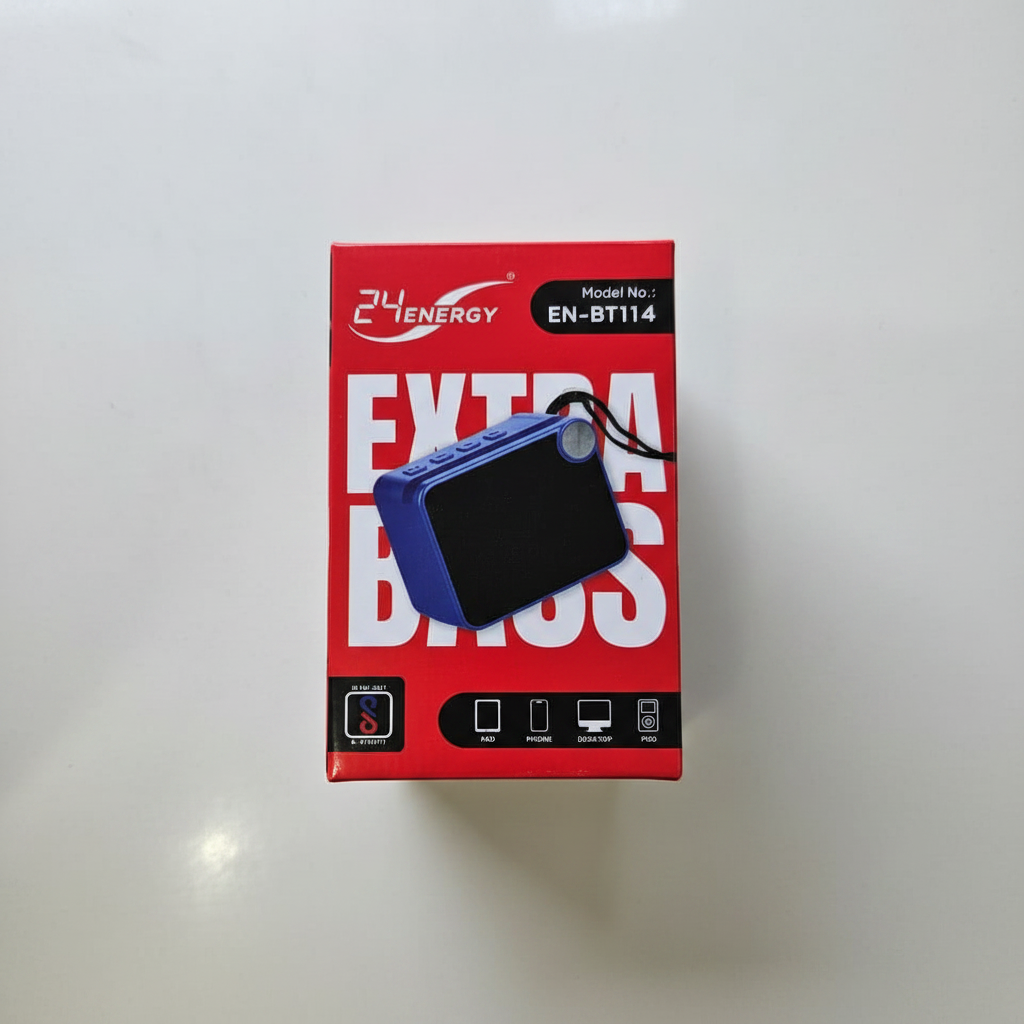 24 Energy EN-BT114 Extra Bass box front red packaging