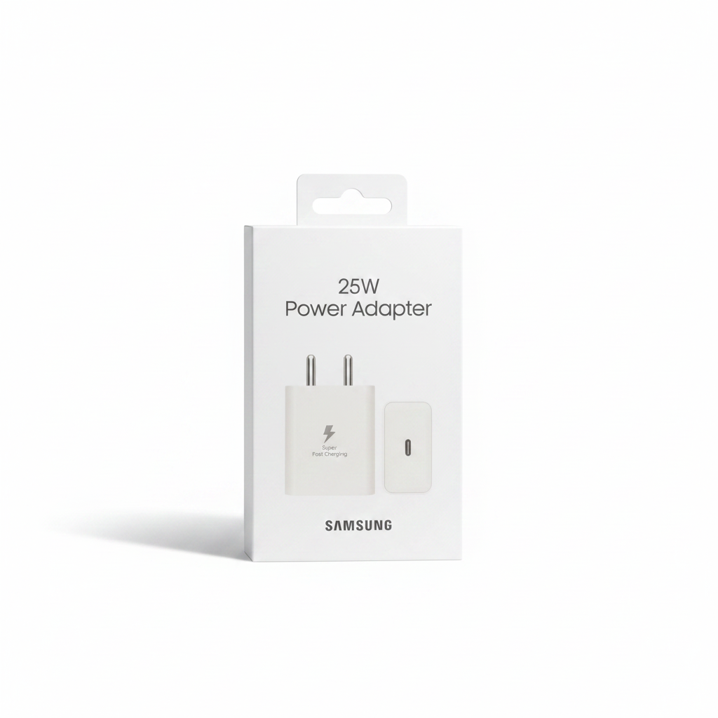 Samsung 25W Power Adapter white retail box front