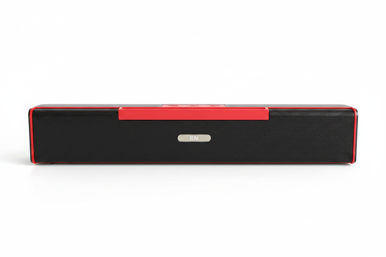 24 Energy Music 110 Boom Sound soundbar front view black red