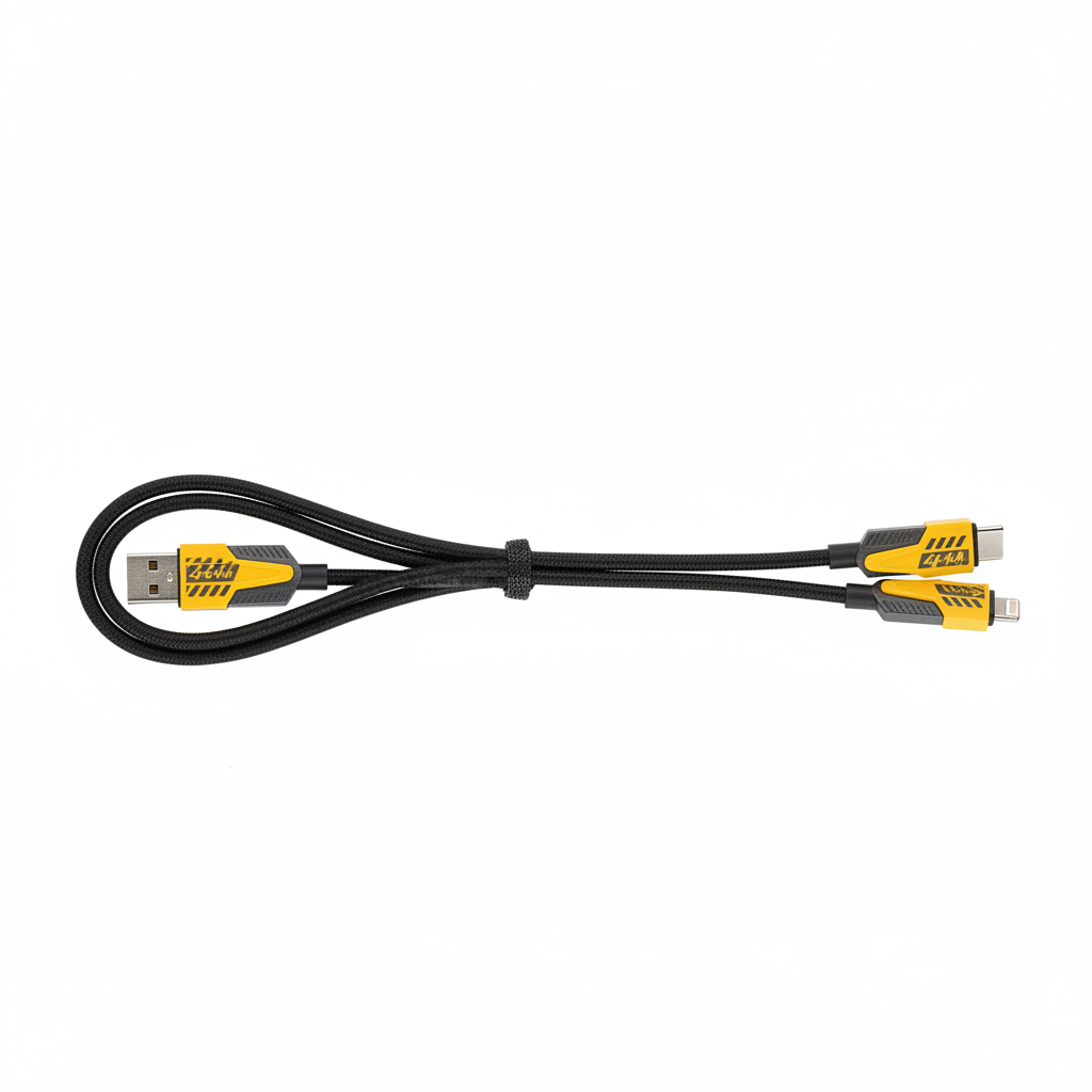 4in1 fast charging data cable full coiled view