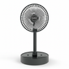 Super Telescopic Folding Fan black standing on base