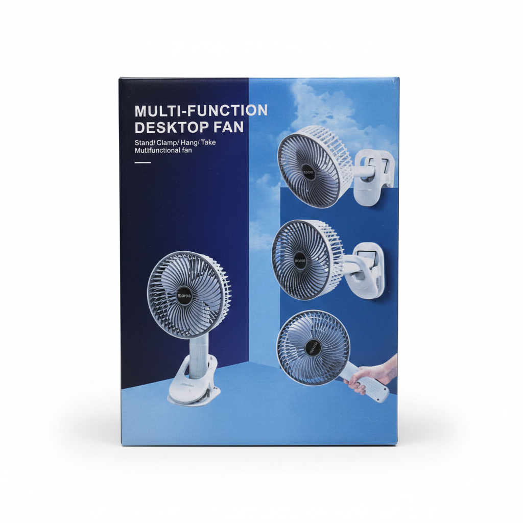 Super fan 4 usage modes - stand, clamp, hang, handheld