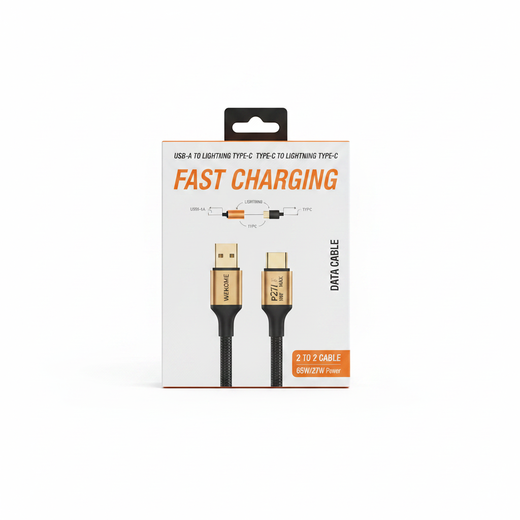 4in1 data cable box front fast charging 65W 27W