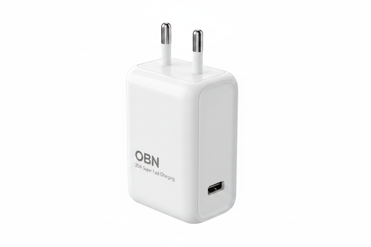 OBN 25W USB-C PD Charger - White background