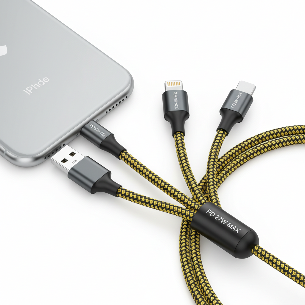 4in1 cable USB-A to Lightning iPhone connector