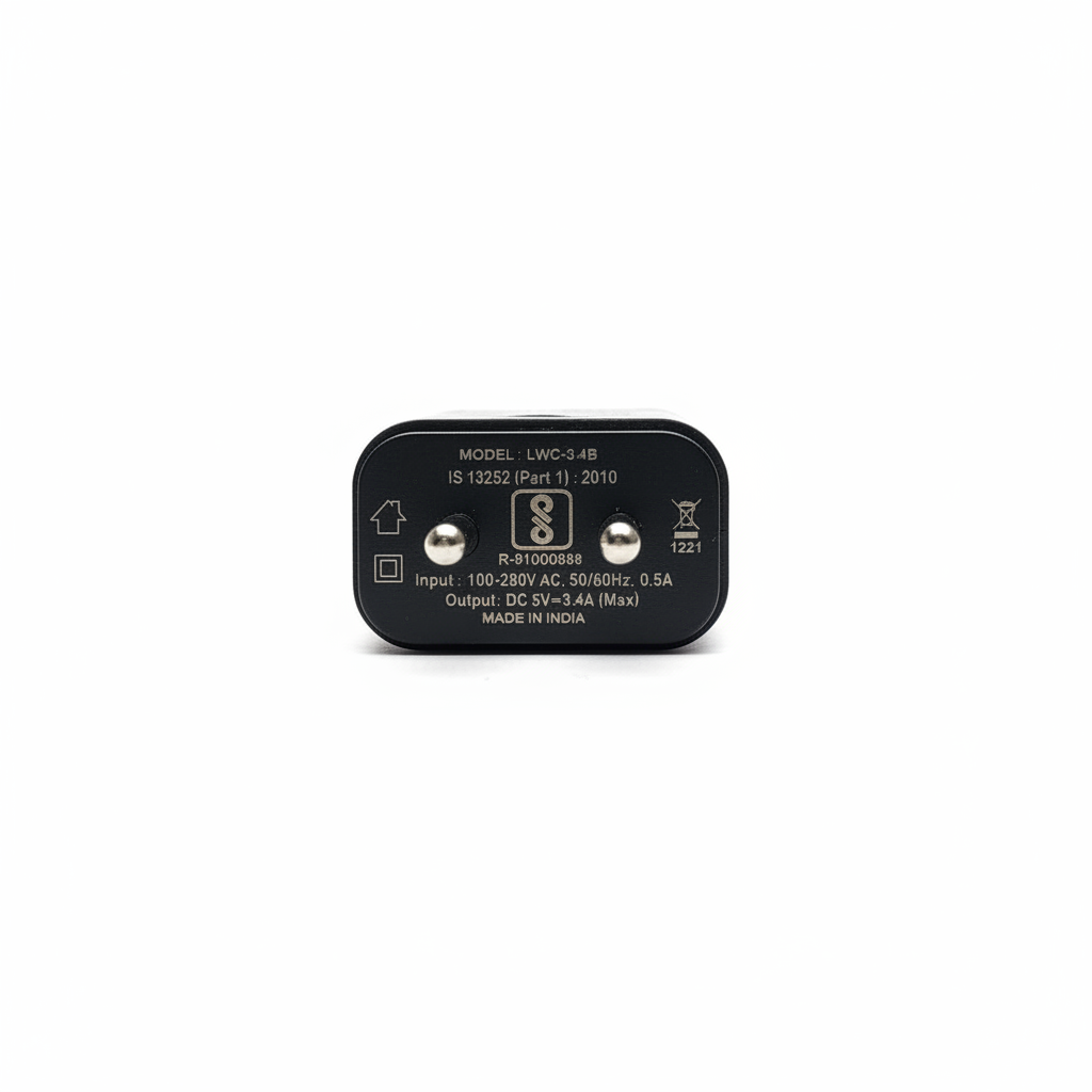 Lapcare Dual USB Charger Bottom Specs