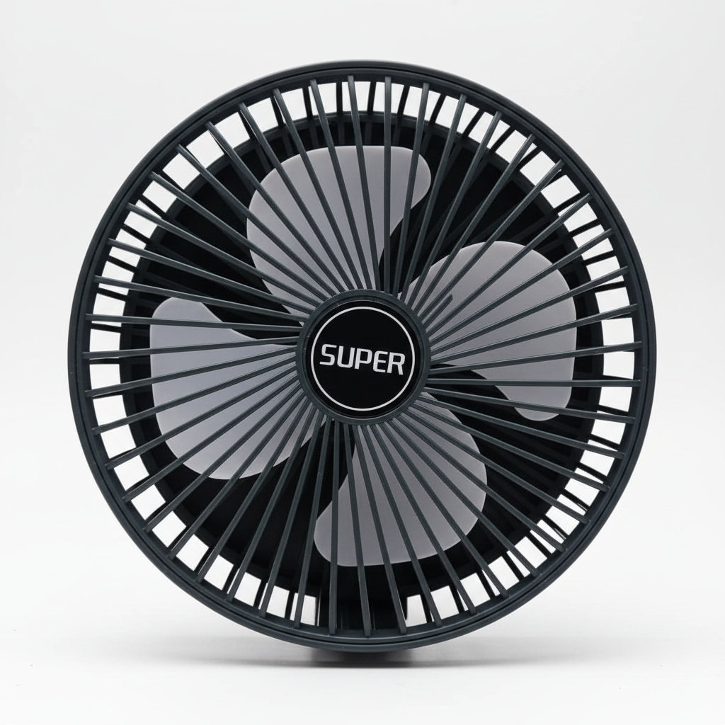 Super Telescopic Folding Fan black close-up fan head