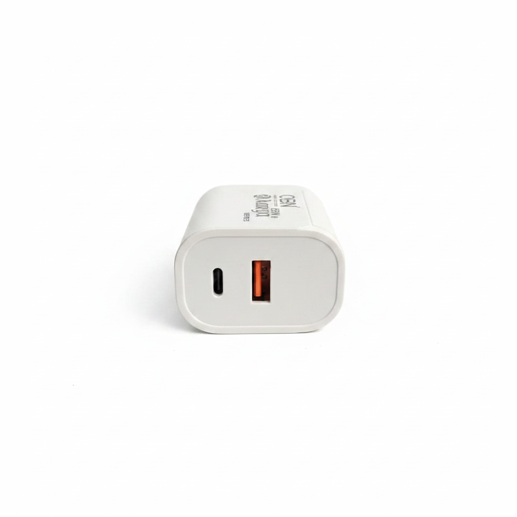 OBN OB-59 65W charger ports view – white background