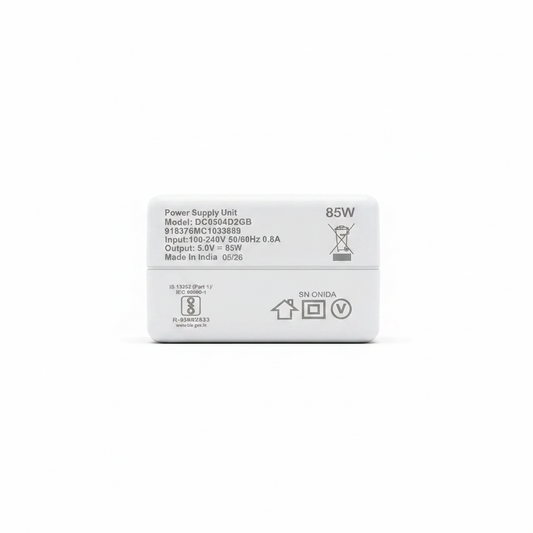 85W Charger Specifications Label Back